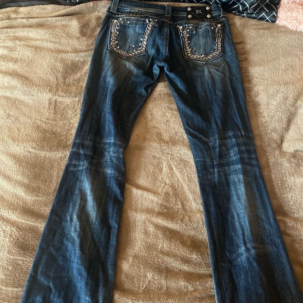 ◂Y2k bedazzled skinny bootcut Miss Me jeans▸